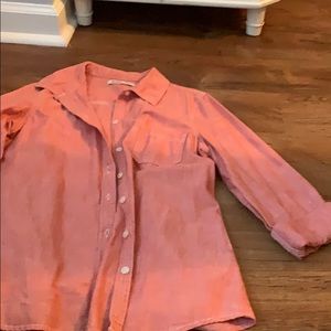 Orange/red button down